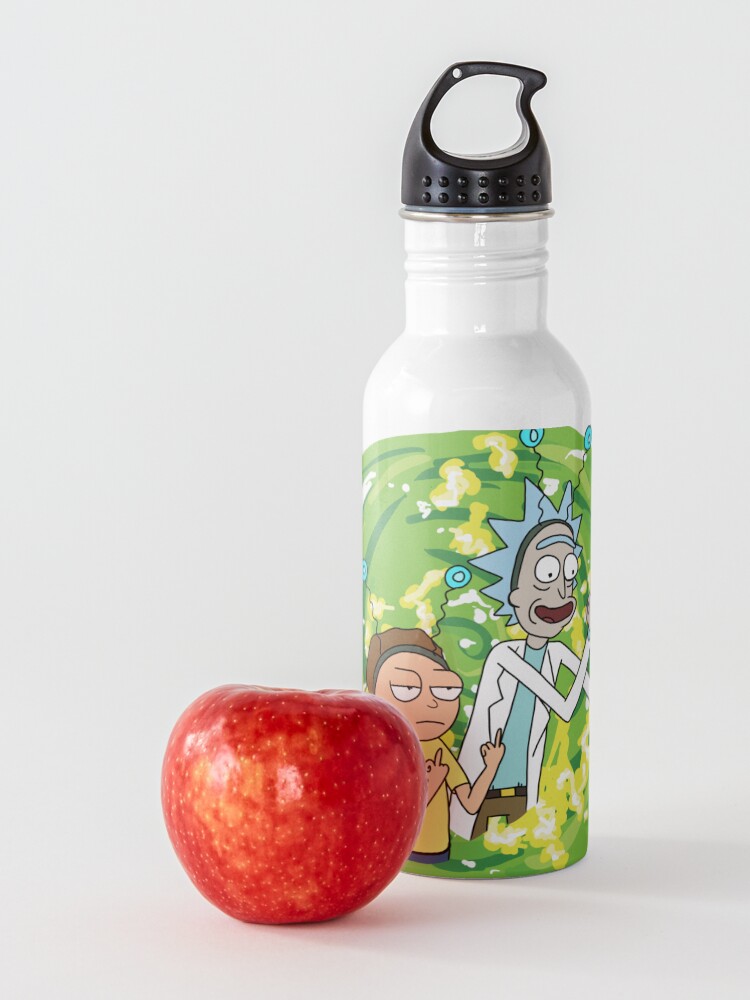 Alternate view of Rick and morty middle finger Water Bottle