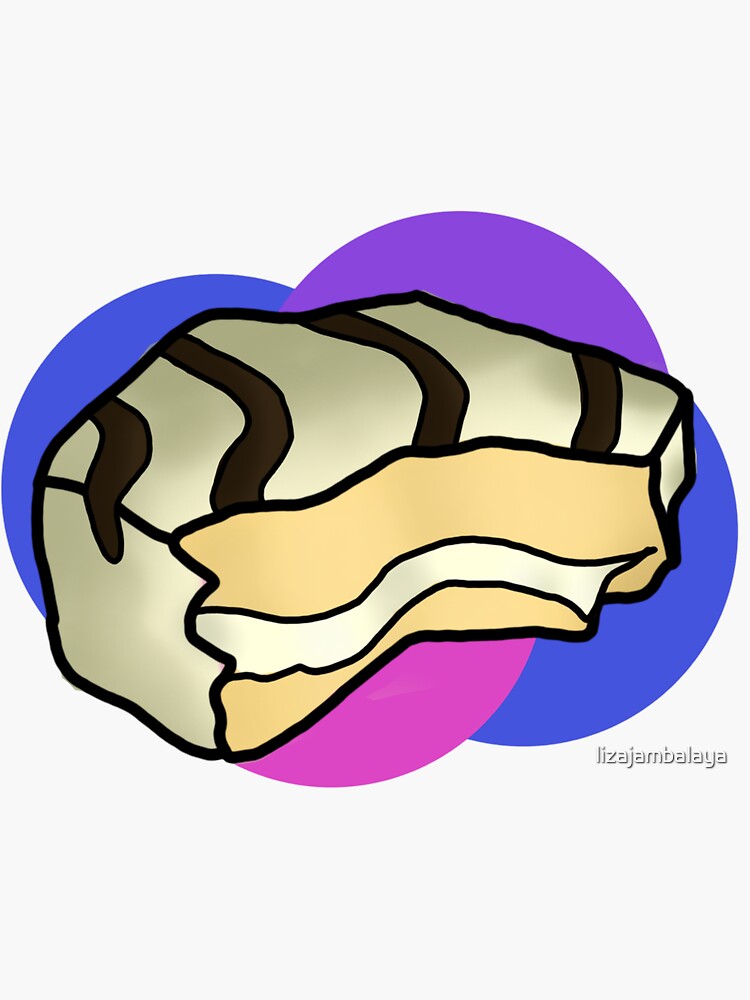 "Zebra cake" Sticker by lizajambalaya Redbubble