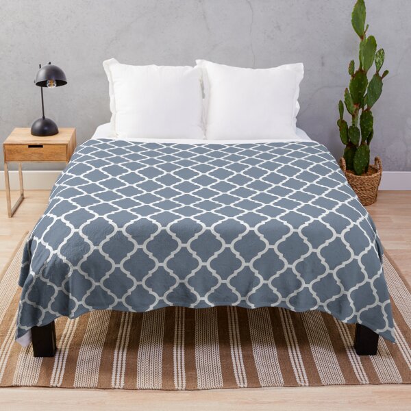 Item preview, Bracing Blue Quatrefoil Pattern designed and sold by HomeLivingCo.