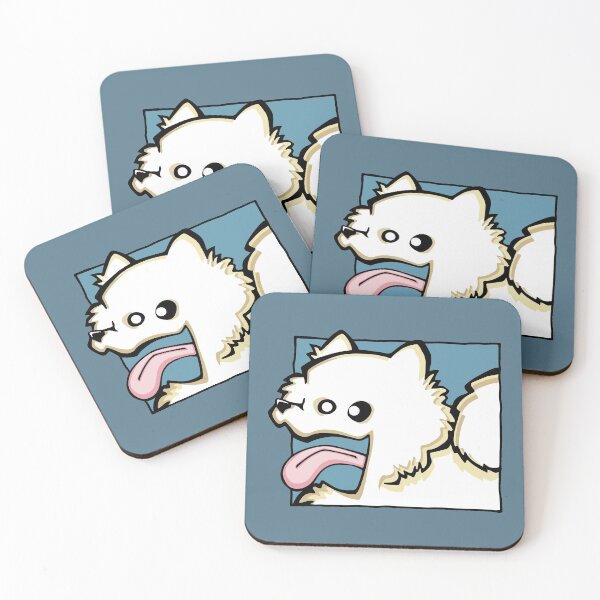 Item preview, Pomeranian - White (Face) BLUE BG designed and sold by TheChicken.