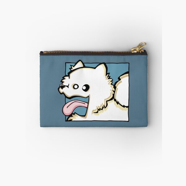 Item preview, Pomeranian - White (Face) BLUE BG designed and sold by TheChicken.