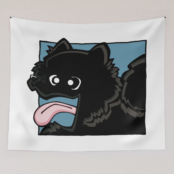 Item preview, Pomeranian - Black (Face) WHITE BG designed and sold by TheChicken.