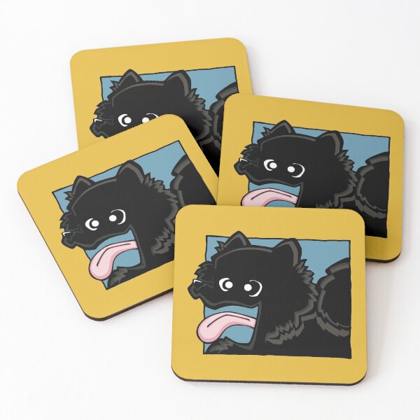 Item preview, Pomeranian - Black (Face) YELLOW BG designed and sold by TheChicken.