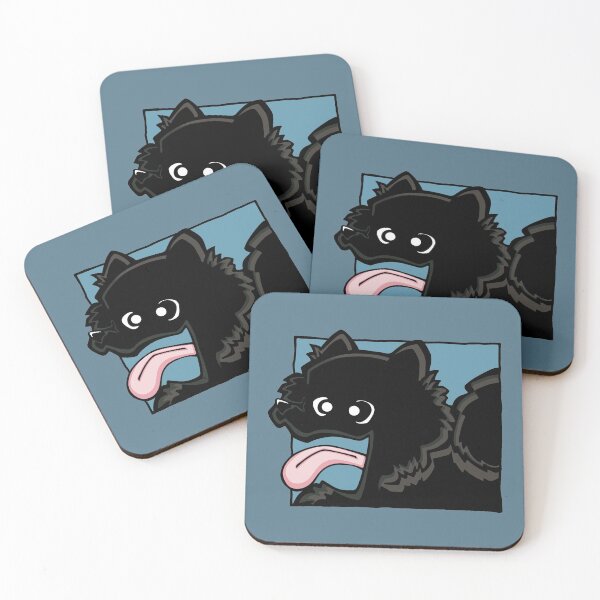 Item preview, Pomeranian - Black (Face) BLUE BG designed and sold by TheChicken.