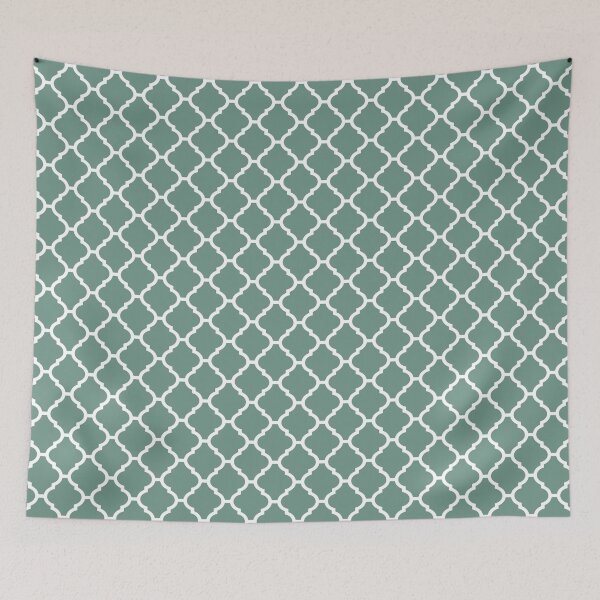 Item preview, Spotswood Teal Quatrefoil Pattern designed and sold by HomeLivingCo.