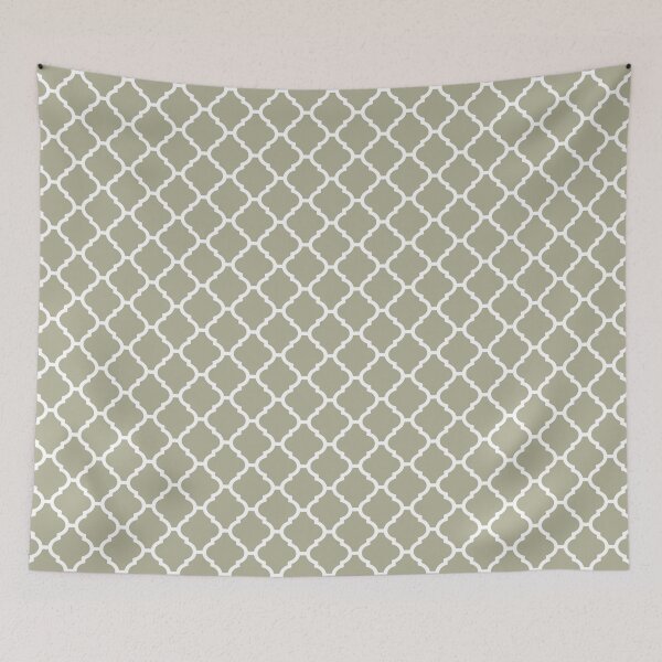 Item preview, Svelte Sage Quatrefoil Pattern designed and sold by HomeLivingCo.