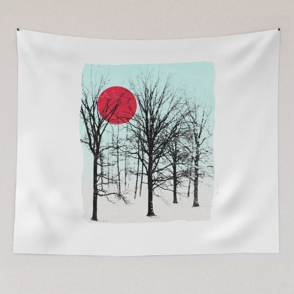 Item preview, Crimson Sun Through Winter Trees designed and sold by checkertonetees.