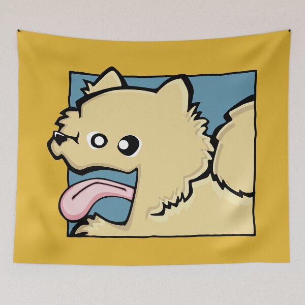 Item preview, Pomeranian - Cream (Face) YELLOW BG designed and sold by TheChicken.