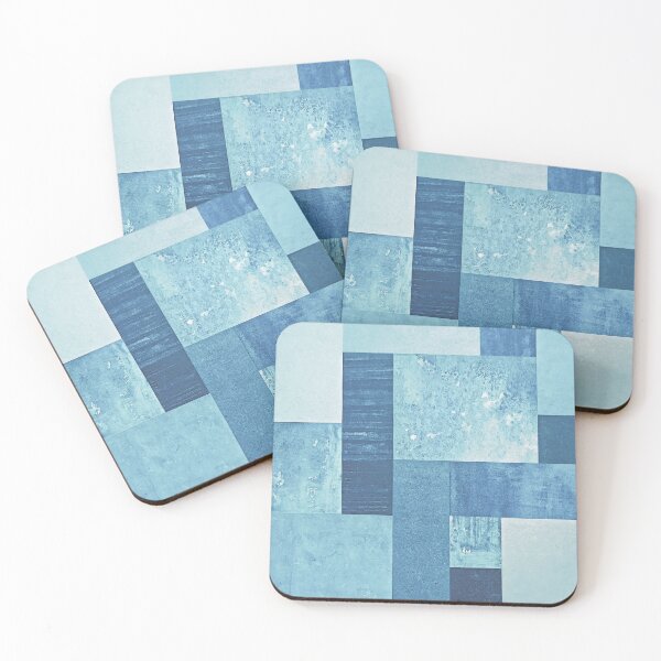Item preview, Shades of Blue Watercolor Patchwork / Original Artwork designed and sold by FuzzyHoney.