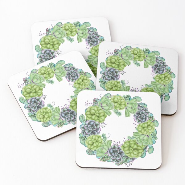 Item preview, Cartoon Succulent Cactus Plant Wreath Drawing designed and sold by JMSD.