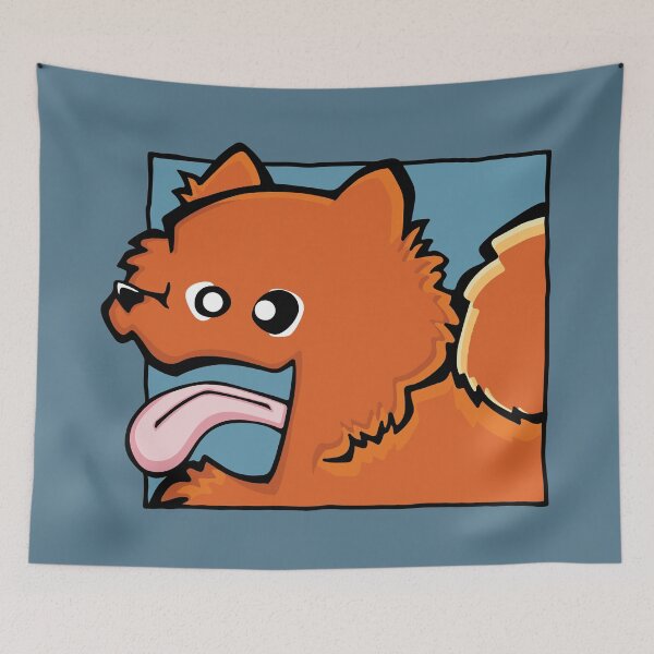 Item preview, Pomeranian - Orange (Face) BLUE BG designed and sold by TheChicken.