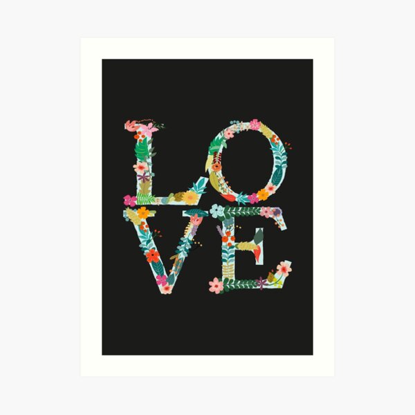 Floral L-O-V-E Letters Art Print