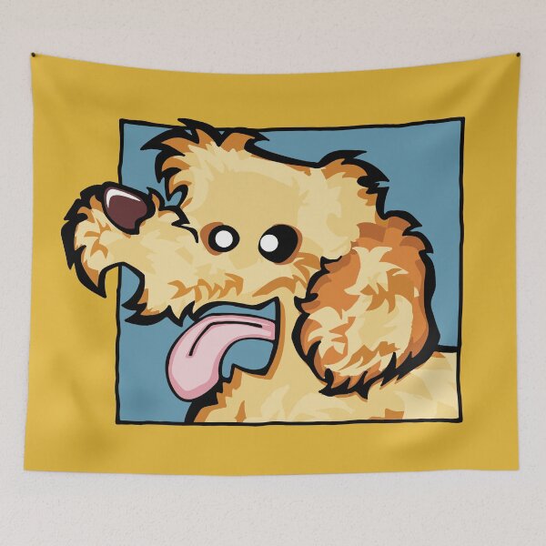 Item preview, Labradoodle - Apricot (Face) YELLOW BG designed and sold by TheChicken.