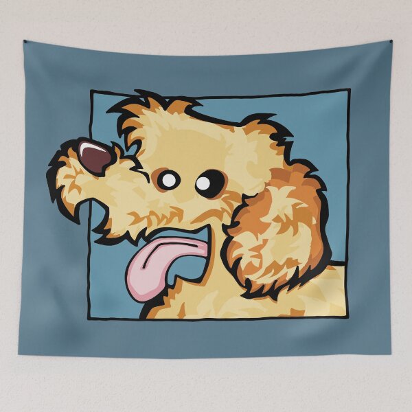 Item preview, Labradoodle - Apricot (Face) BLUE BG designed and sold by TheChicken.