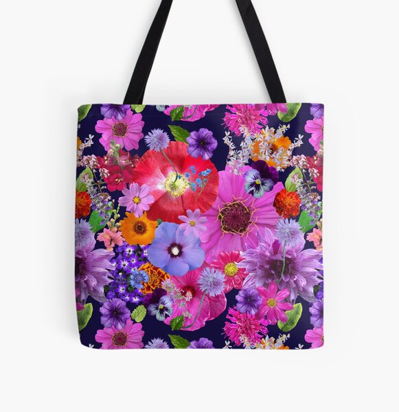 Dreaming in the Garden Bed in Blue by Tea with Xanthe All Over Print Tote Bag