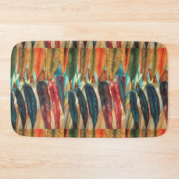 Item preview, colourful red and gold autumn leaf art  designed and sold by pollywolly.