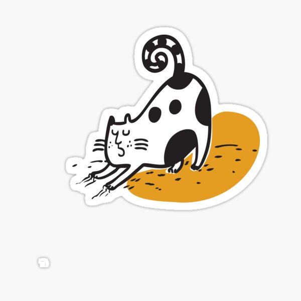 Item preview, Lazy Cat IV, Black and White, Yellow designed and sold by meggydesigns.