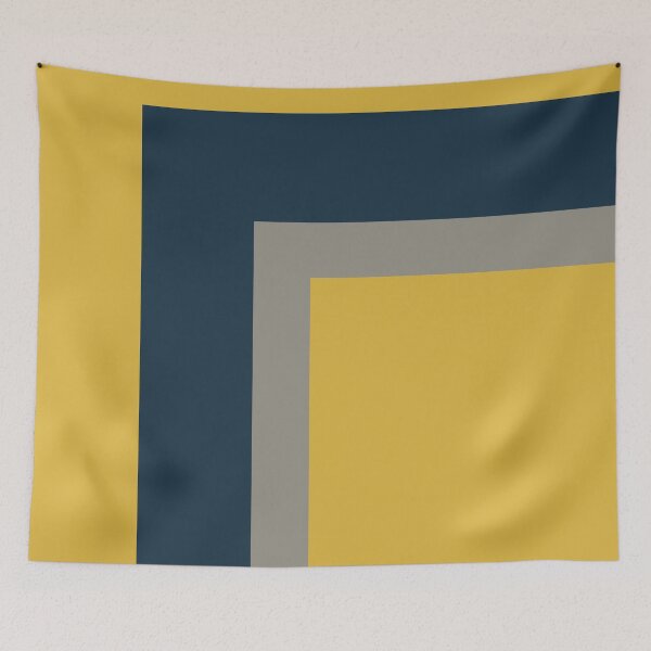 Item preview, Half Frame Minimalist Geometric Pattern 2 in Mustard Yellow, Navy Blue, and Grey designed and sold by kierkegaard.