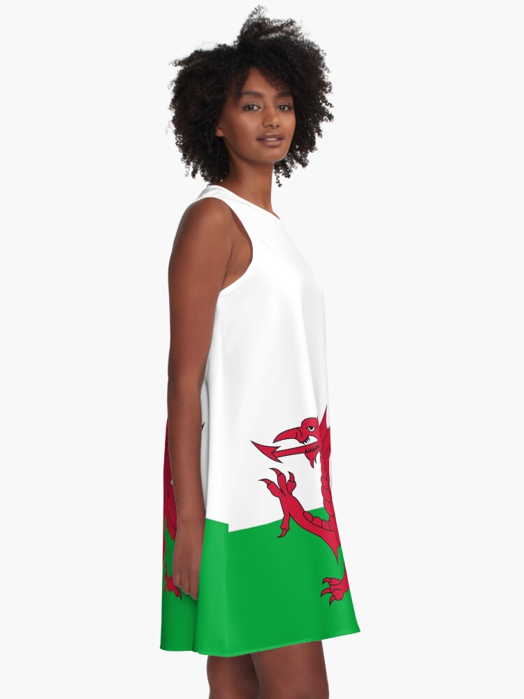 Alternate view of Flag of Wales - Welsh Flag A-Line Dress