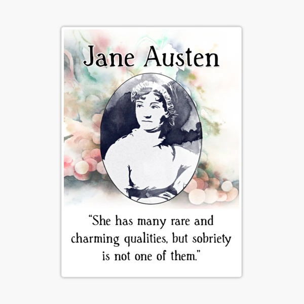 Jane Austen Sticker, Pride and Prejudice Sticker, Jane Austen, Book Stickers,  Jane Austen Gifts, Bookish Stickers, Sense and Sensibility 