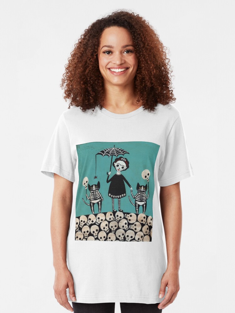 Alternate view of Day of the Dead Slim Fit T-Shirt