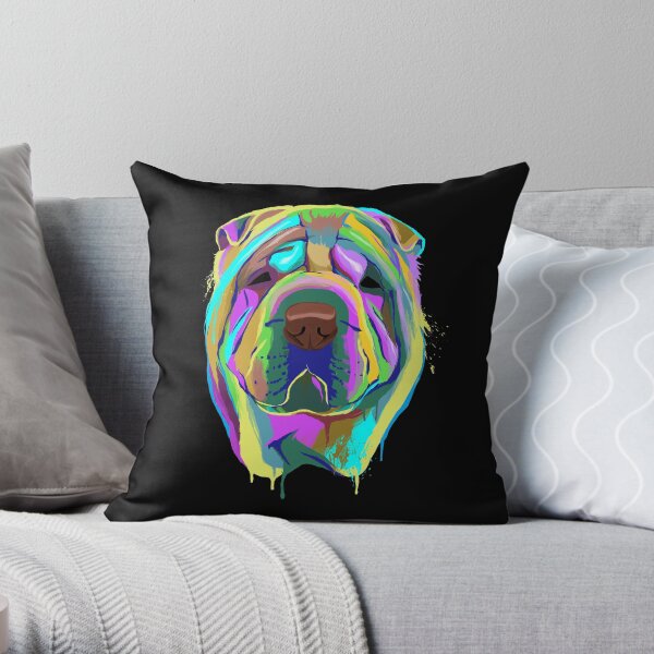 Splash Shar Pei Dog Throw Pillow