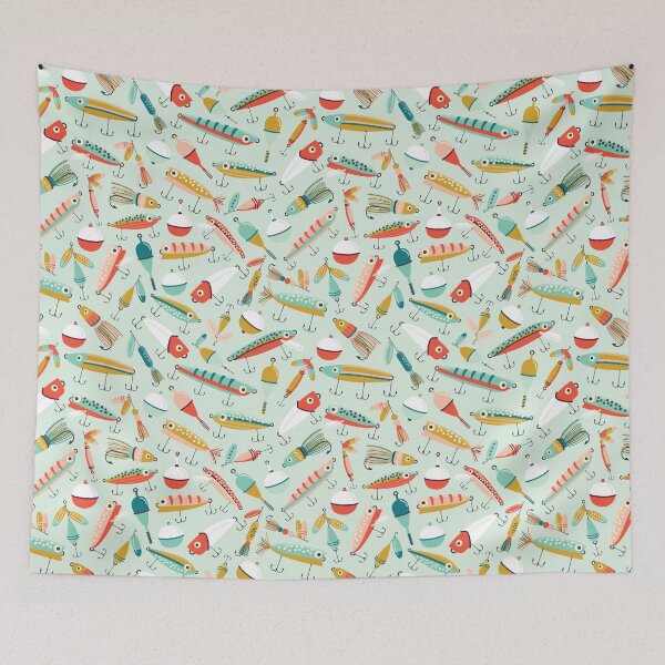 Item preview, Fishing Lures Light Blue designed and sold by Allison Romero Design.