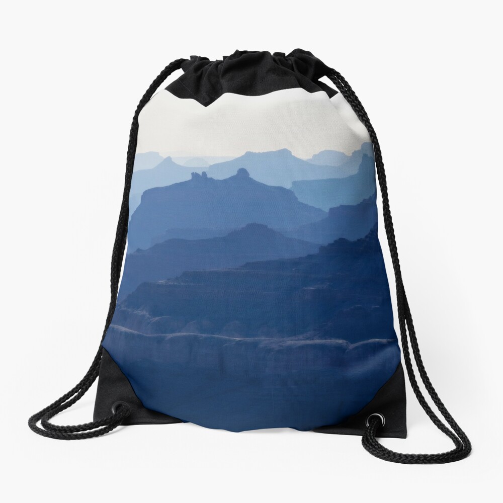 Grand Canyon Blue Silhouettes Drawstring Bag