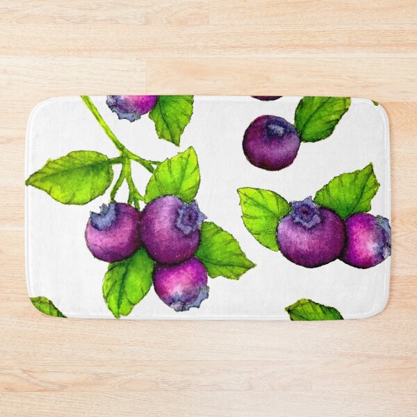 Item preview, Watercolour Blue Berry Botanical Fruit Pattern  designed and sold by RosalieReeves.