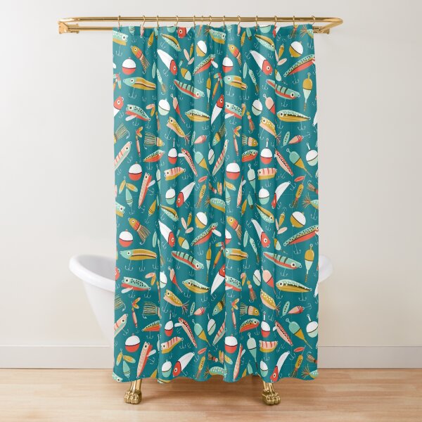 Vintage Fishing Lures Shower Curtain by Roleen Senic - Pixels