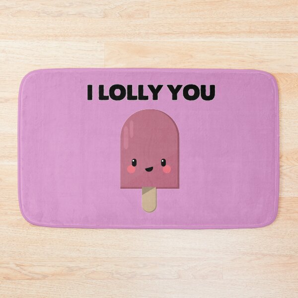 Item preview, Adorable Pink Ice Lolly with 'I Lolly You' message Design designed and sold by StuffNStickers.