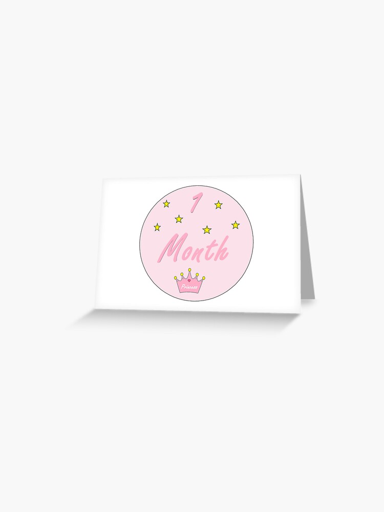 Carte De Vœux 1 Mois Bebe Fille Par Superchele Redbubble