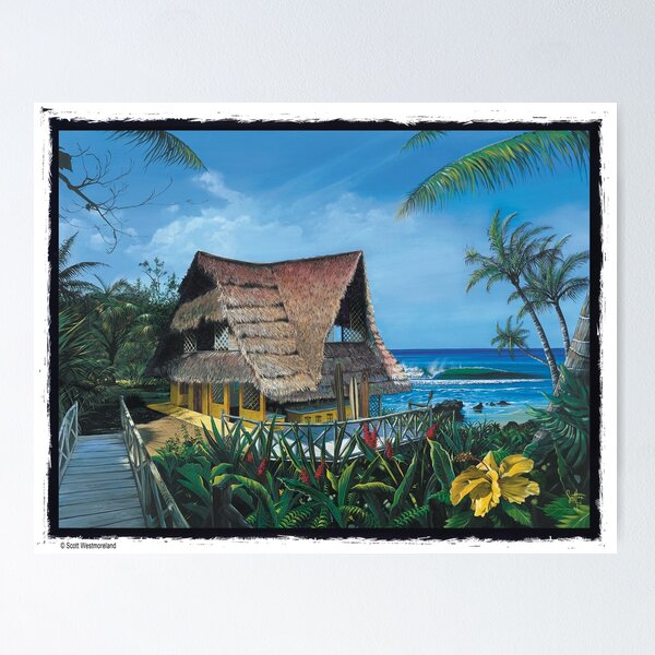 Surf Shack - By Scott Westmoreland Art Print Canvas Man Cave Beach