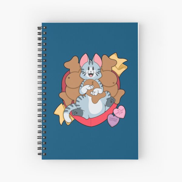 Valentines Box of Chocolates — Grey Striped Cat Spiral Notebook