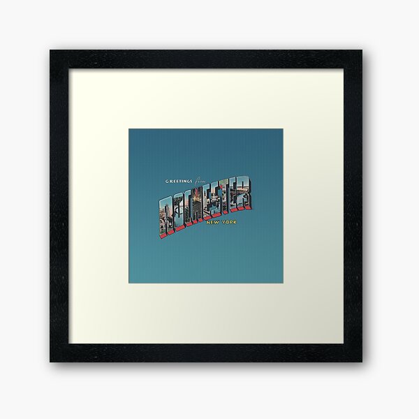 Greetings from Rochester, New York Framed Art Print