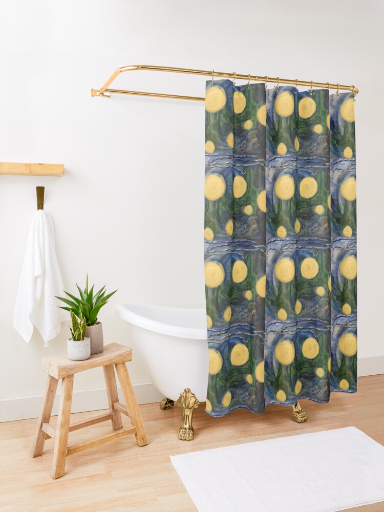Alternate view of Lanterns and Monks Shower Curtain