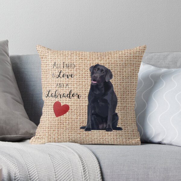 Awaiting Spring - Black Labrador Puppy Throw Pillow for Sale by