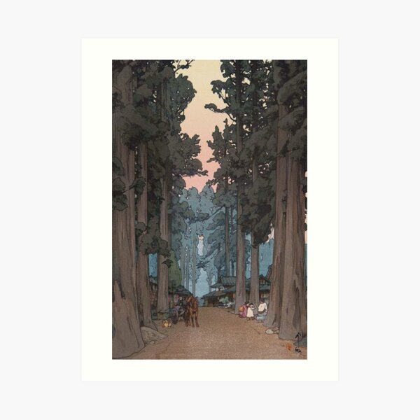 Avenue of Sugi trees - Yoshida Hiroshi Art Print