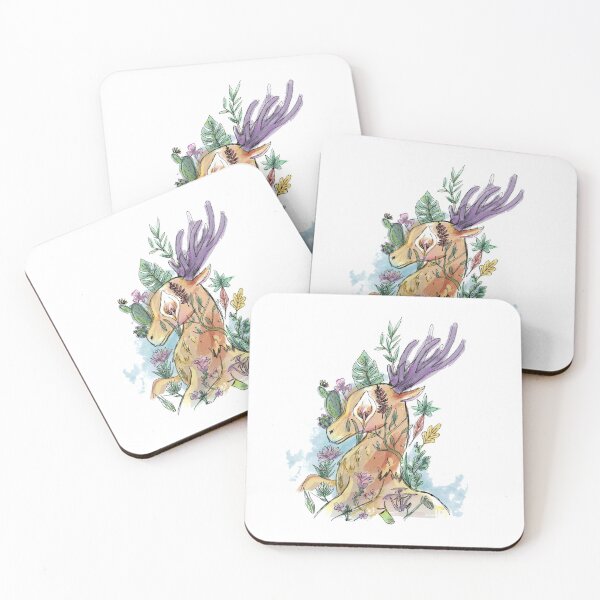 Item preview, Botanical Deer Illustration. Deer surrounded by plants & flowers. designed and sold by PandaAvenue.