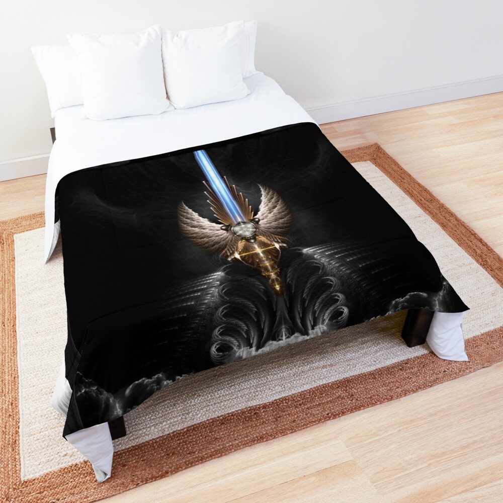 Angel Wings Sword Of Arkledious DGS Fantasy Fractal Design Art Composition by Xzendor7 Comforter