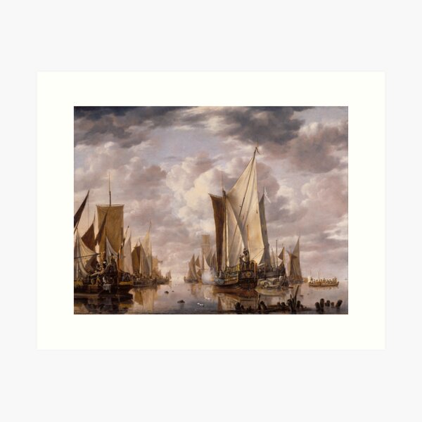Item preview, Shipping in a Calm at Flushing with a States General Yacht Firing a Salute designed and sold by warishellstore.