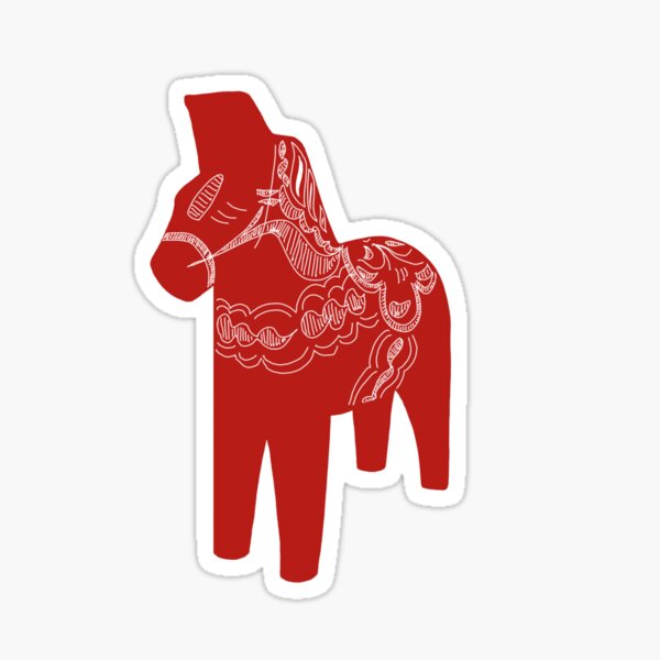 Simply Red Dala Horse Sticker