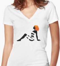 Leeloo Dallas Mudflap (mirror) Women's Fitted V-Neck T-Shirt