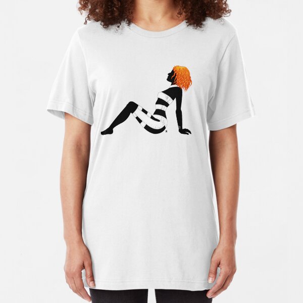 Leeloo Dallas Mudflap (mirror) Slim Fit T-Shirt