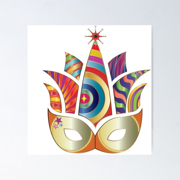 Item preview, Colorful Clown Theatre Mask Design designed and sold by Nobiya.