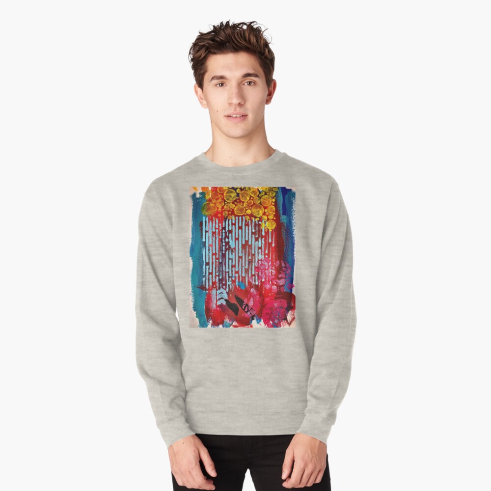 Yellow Flowers on a Blue Sky Pullover Sweatshirt