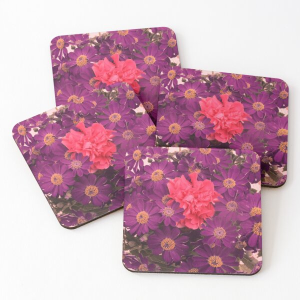 Item preview, ALLEGRATA 3 carnation cinerary daisies purple pink flower bouquet floral composition nature plant photo designed and sold by dragonemma.
