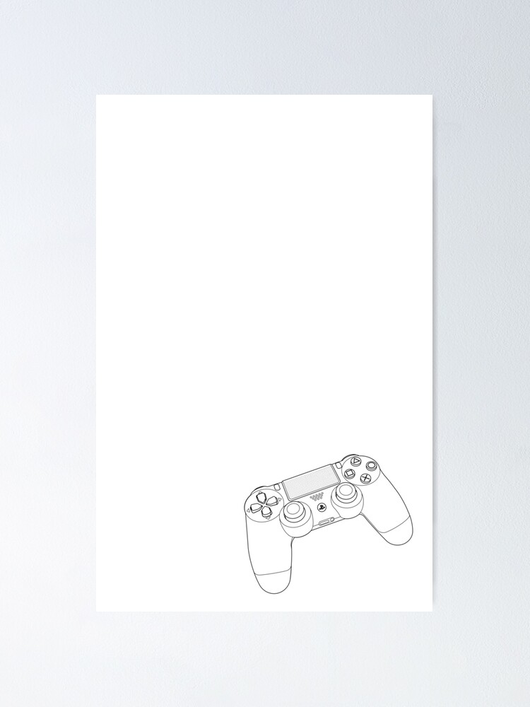 Ps4 Controller Line Drawing Poster By Christinewilson Redbubble