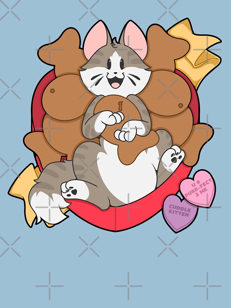 Copy of Valentines Box of Chocolates — Grey Striped Cat (Longhair) by PupcakesCupcats