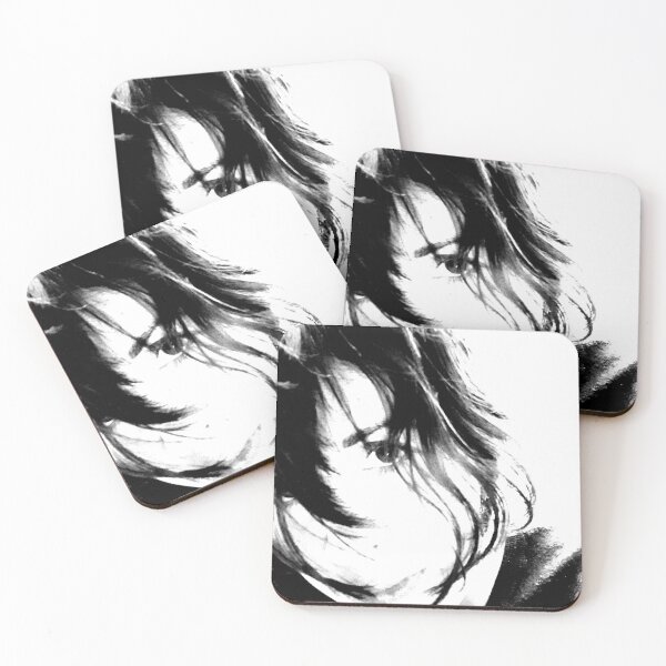 Item preview, Black and White Self Portrait with Hair Swoop designed and sold by robinyukiko.